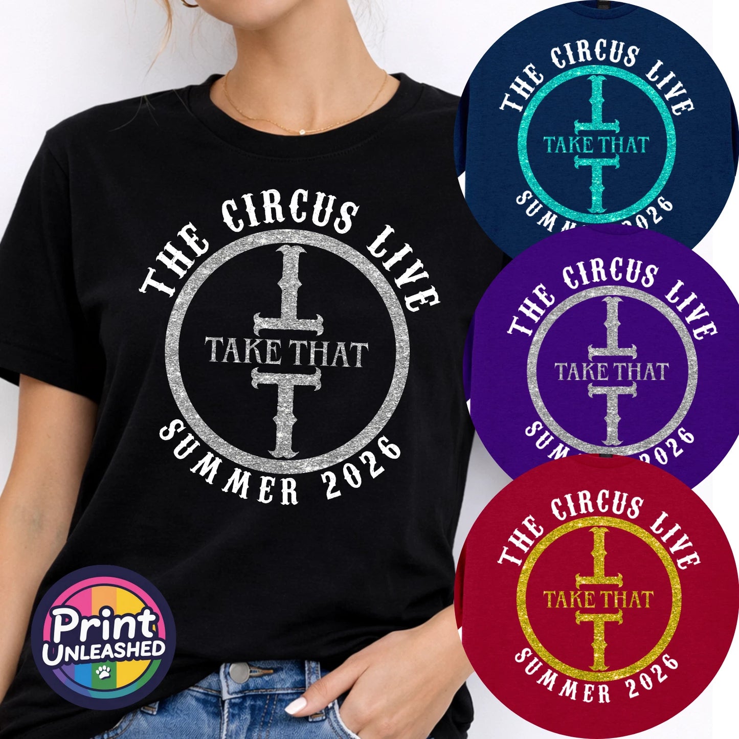 Take That Tour Tee The Circus 2026 Unisex Teen Adult S-2XL 3 Print Colours