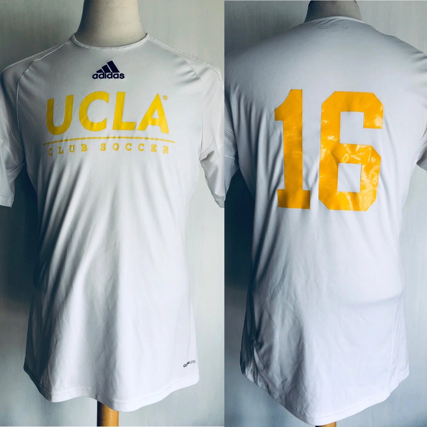 UCLA BRUINS Official Club Soccer NCAA Adidas Climalite Jersey #16 T-Shirt Medium