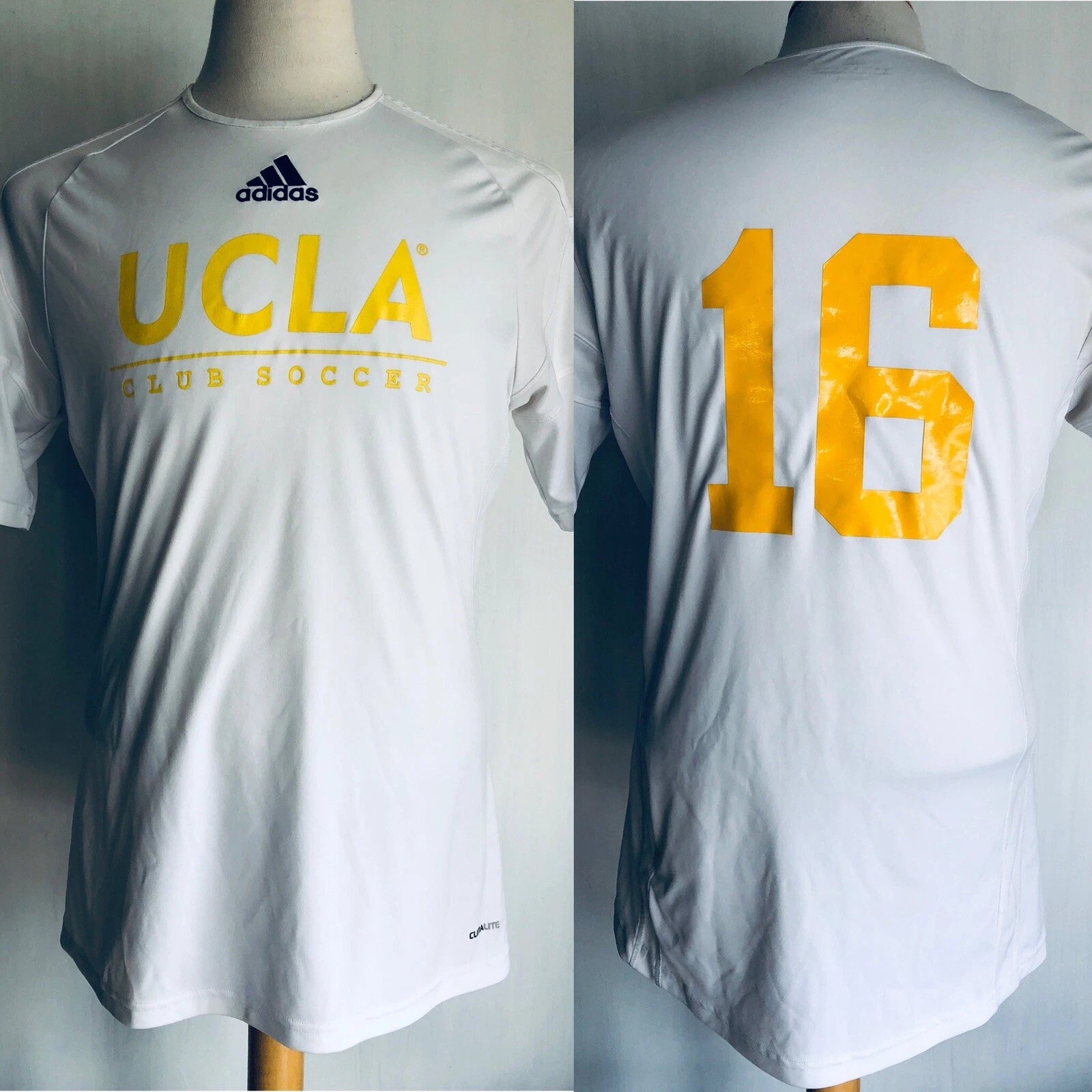 UCLA BRUINS Official Club Soccer NCAA Adidas Climalite Jersey #16 T-Shirt Medium