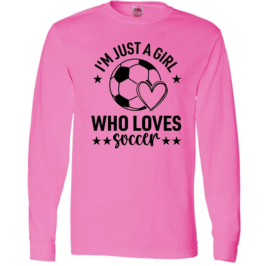 Inktastic Just A Girl Who Loves Soccer Long Sleeve T-Shirt Sports Game Mens Tee