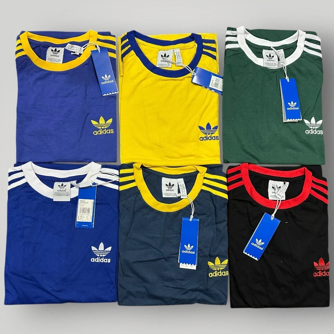 MEN'S ADIDAS ORIGINALS TEE SHORT SLEEVE CREW NECK THREE STRIPE T-SHIRT