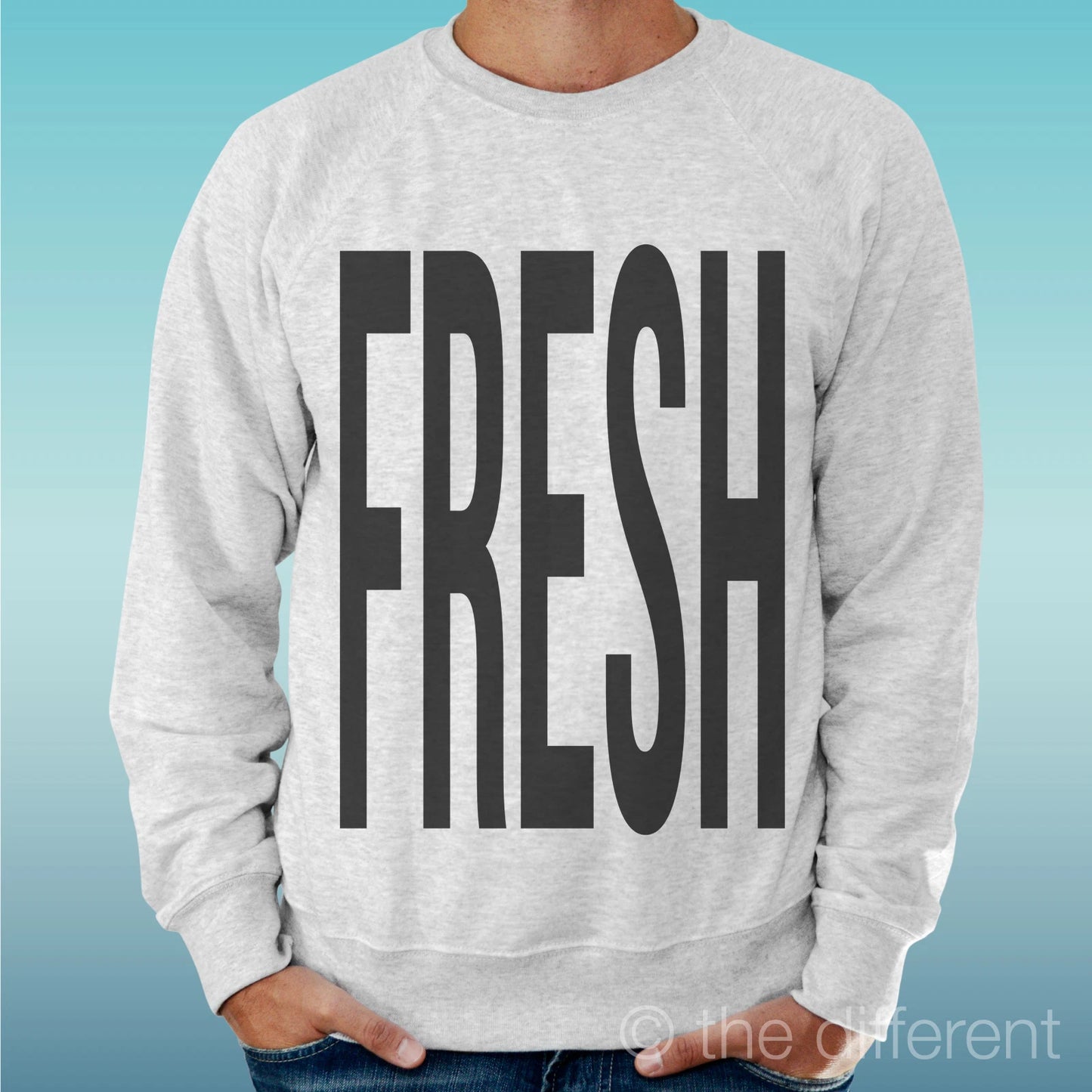Felpa Man Light Sweater Light Grey " Fresh Sentence " Road To Happiness