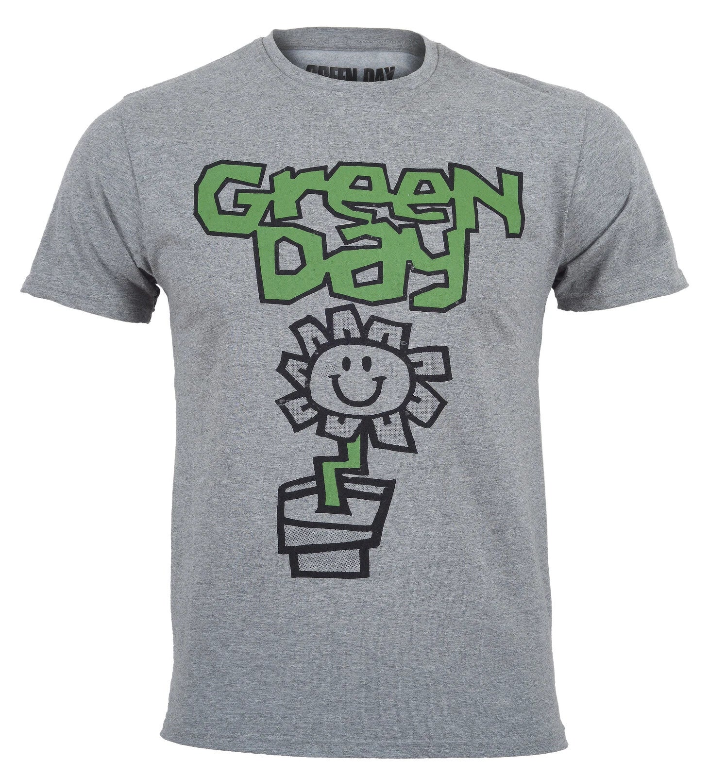 Official Green Day T Shirt Flower Pot Album Logo Punk Band Grey New S M L XL XXL