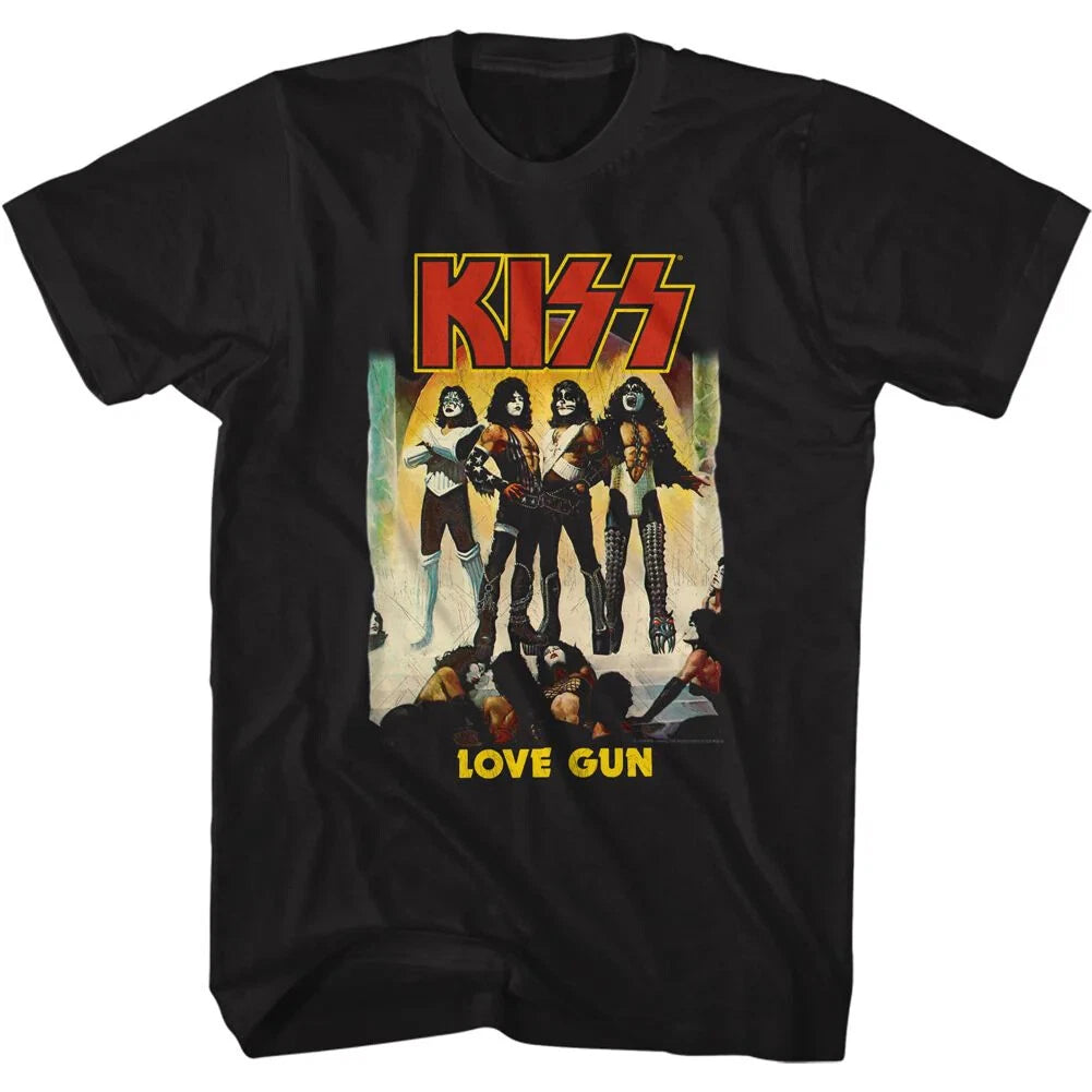 OFFICIALLY LICENSED KISS LOVE GUN ROCK BAND T SHIRT