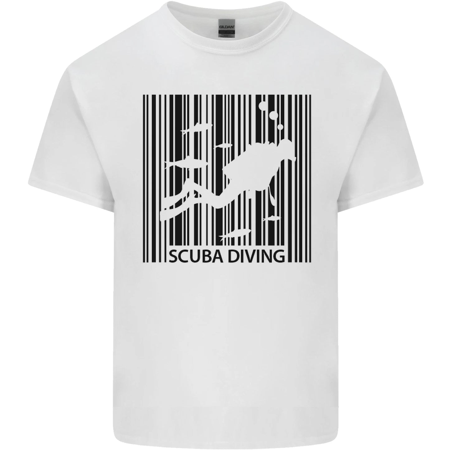Scuba Barcode Diving Diver Dive Funny Mens Light Cotton T-Shirt