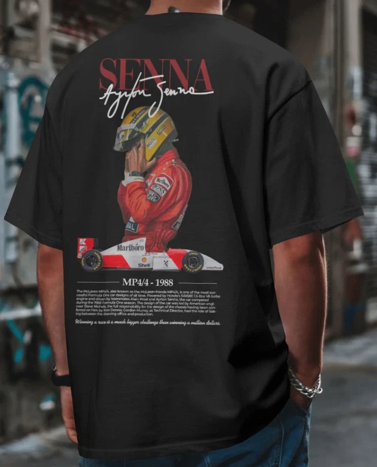 Ayrton Senna F1 Fan Art Graphic Tee • 100% Cotton Unisex Shirt