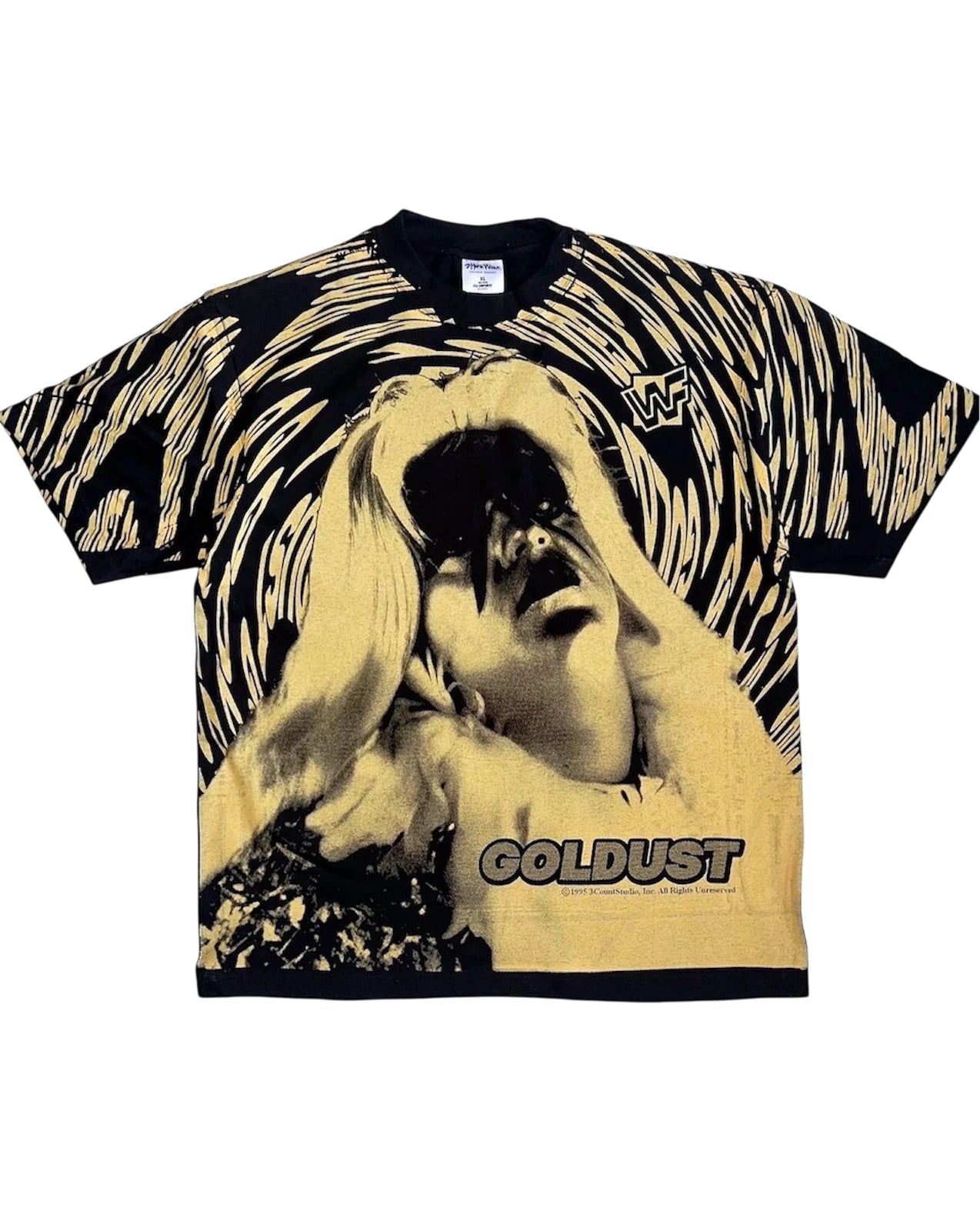 WWF Goldust Modern Bootleg All Over Print 1990s VTG AOP T-Shirt sz 3XLarge