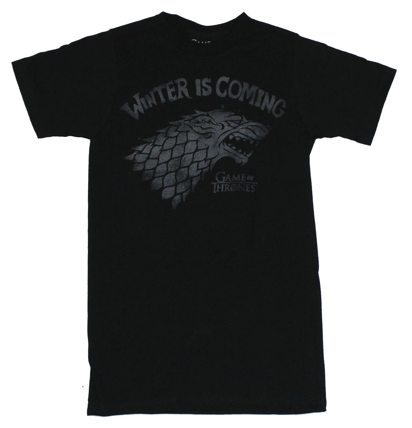 Game of Thrones Adult New T-Shirt - "Winter is Coming" Simple Wolf Head Pic