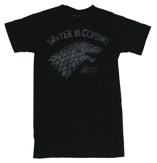 Game of Thrones Adult New T-Shirt - "Winter is Coming" Simple Wolf Head Pic
