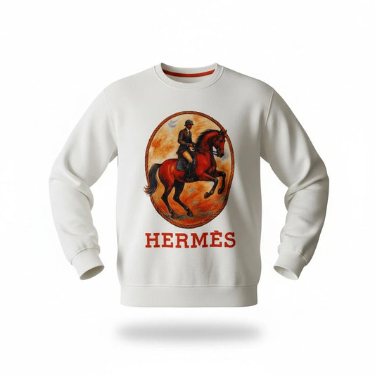 Men's Hermès T-Shirt White Long Sleeve Medium Size Chest 21"