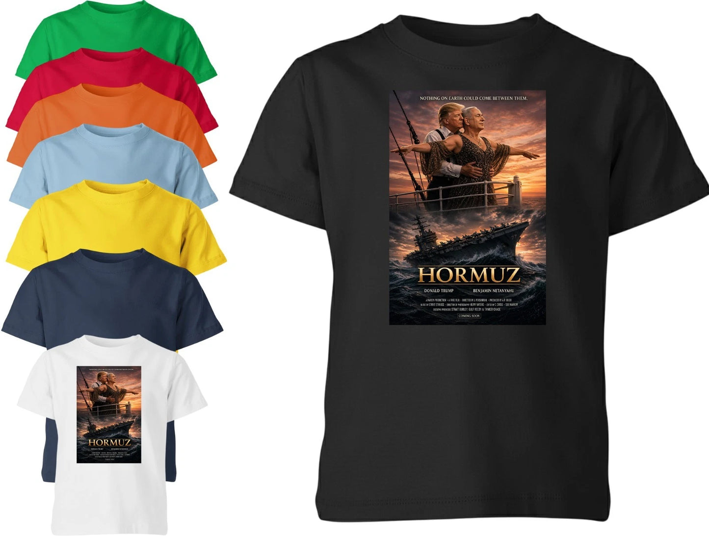 Donald trump Netanyahu funny Meme Iran War Hormuz Titanic Parody Unisex T shirt