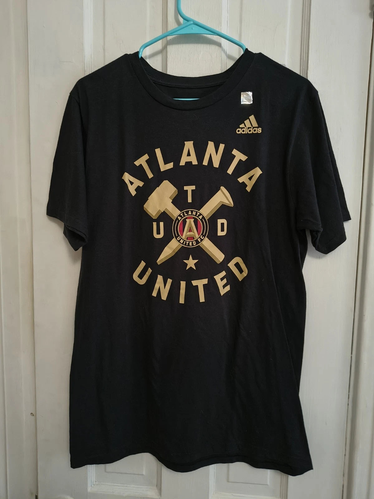Adidas Atlanta United Black Short Sleeve T-Shirt Mens Size M MLS Soccer Club B3