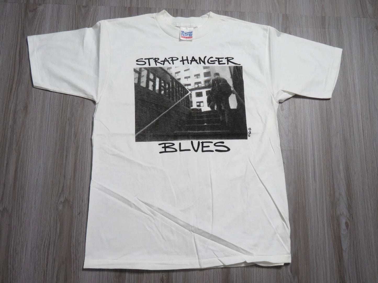 Vintage 90s Straphanger Blues Art Photography Photo Shirt GG Size Large Men New