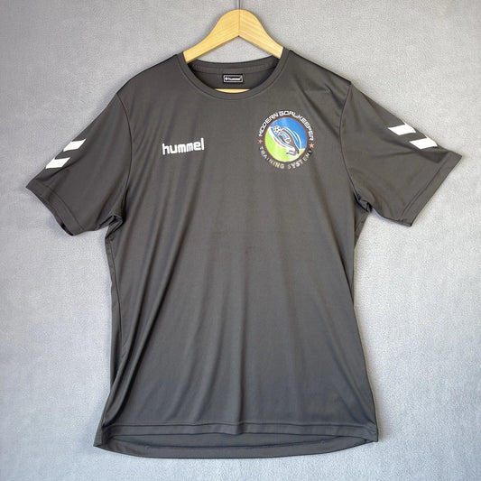 HUMMEL Shirt Men's Large Gray Goalie Training Systems Soccer Futbol Stretch Wick