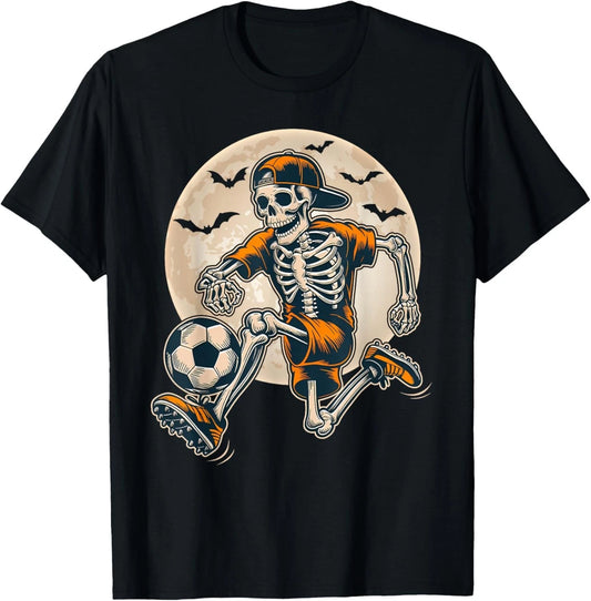 Funny Skeleton Soccer Men Boys Kids Halloween Costume T-Shirt unisex T-Shirt