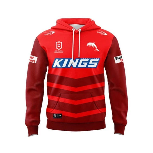 NRL Dolphins Custom Name Number 2025 Home Jersey Pullover Hoodie