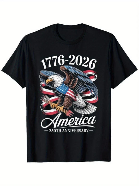 USA 250th Anniversary 1776-2026 Eagle Flag Patriotic July 4th T-Shirt