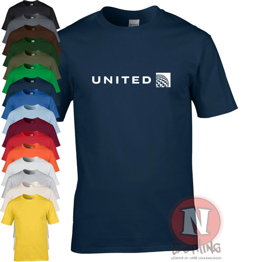 United Airlines T-shirt US airline airport plane travel USA