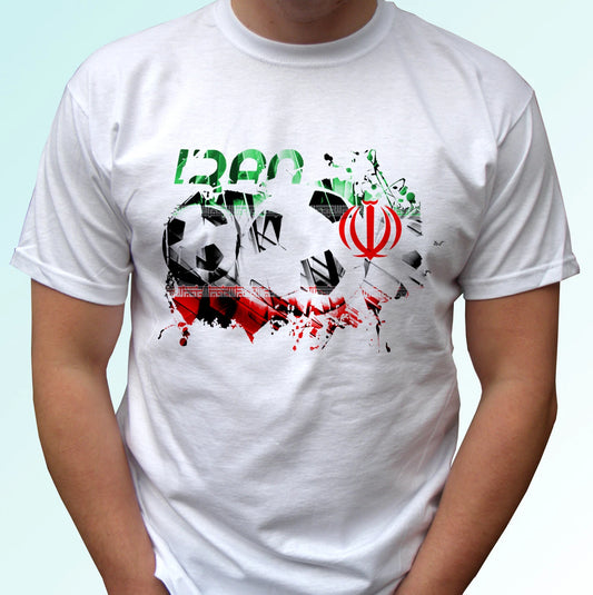 Iran football flag white t shirt soccer style design mens womens kids