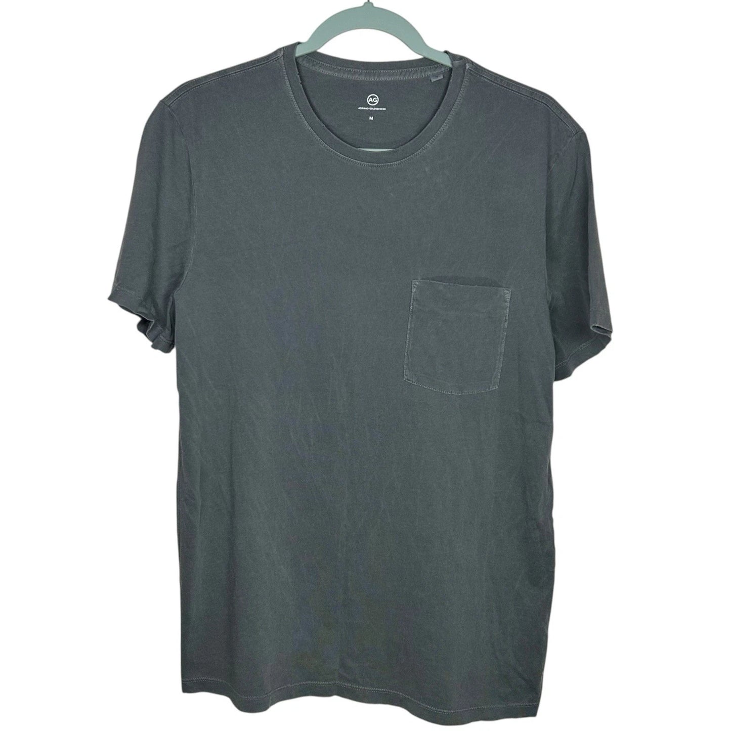 AG Adriano Goldschmied T-Shirt Mens Medium Gray Grunge Pocket Tee Distressed NEW