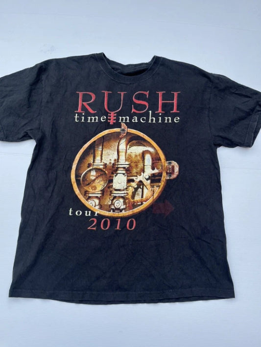 Vintage M&O KNITS Rush Time Machine tour 2010 black t-shirt