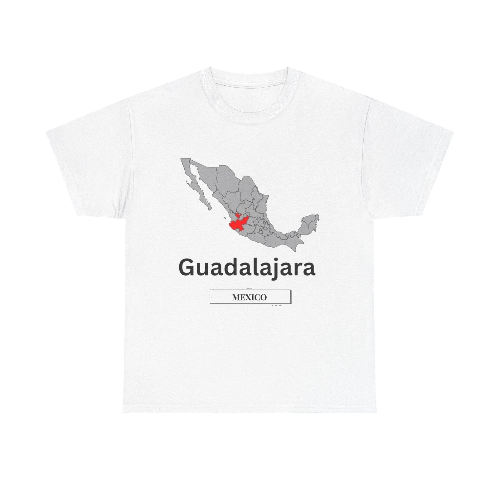 Guadalajara Mexico Map Graphic T-Shirt City Pride Soccer Fan Unisex Tee