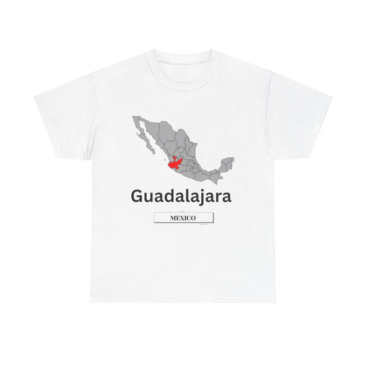 Guadalajara Mexico Map Graphic T-Shirt City Pride Soccer Fan Unisex Tee
