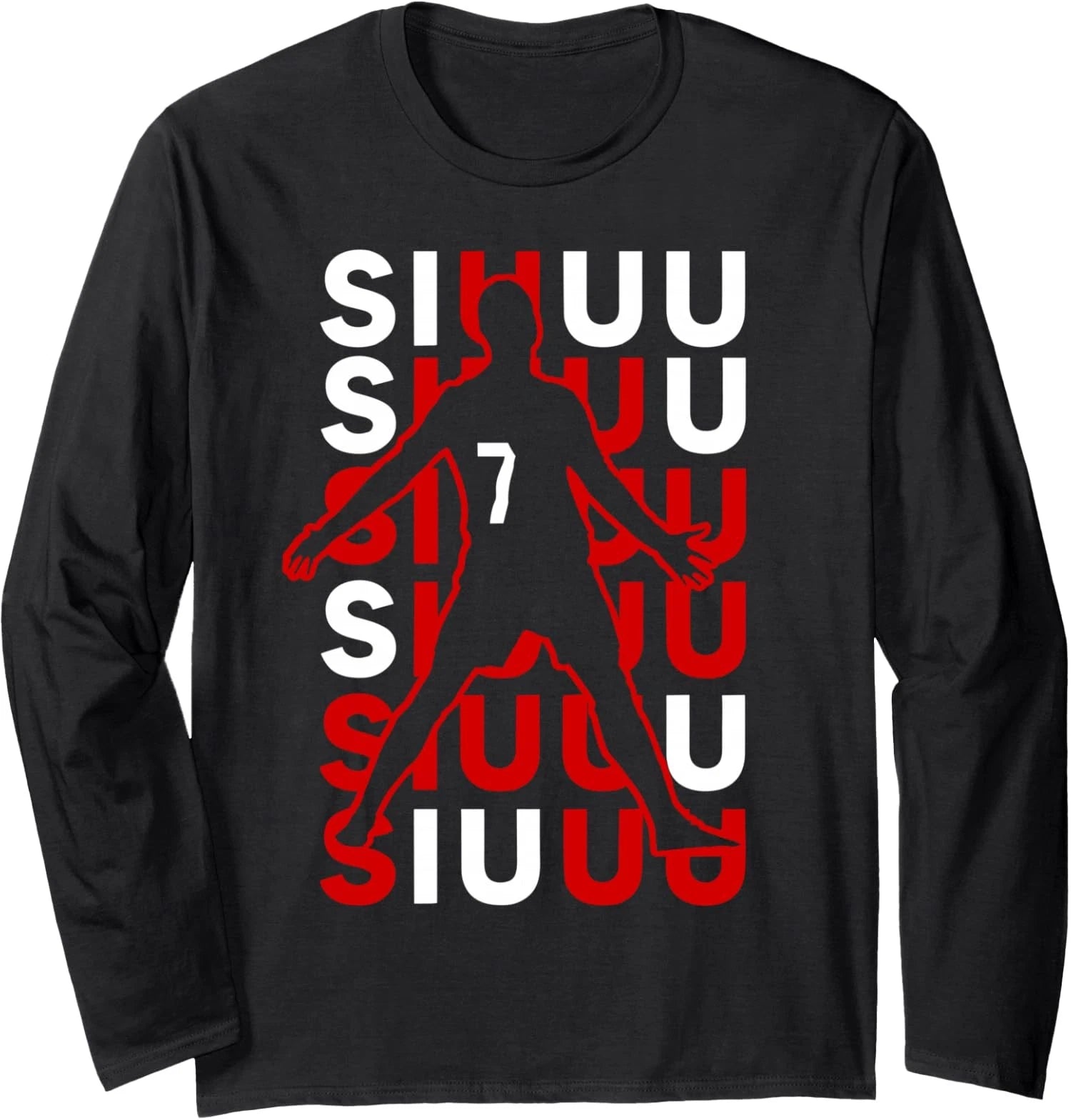 Siuuuu Funny Soccer Present for Soccer Lovers Fan Long Sleeve T-Shirt