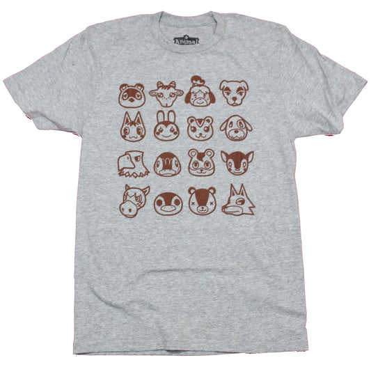 Animal Crossing Adult New T-Shirt  - 16 Simple Character Head Pics