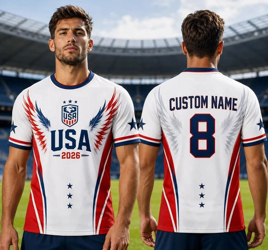 USA 2026 Custom Tshirt, Personalized Name Number Football Shirt