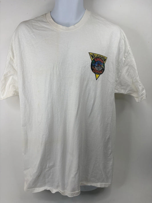 2000 Cruisin The Coast Shirt Mens L White Biloxi Car Show Graphic Tee