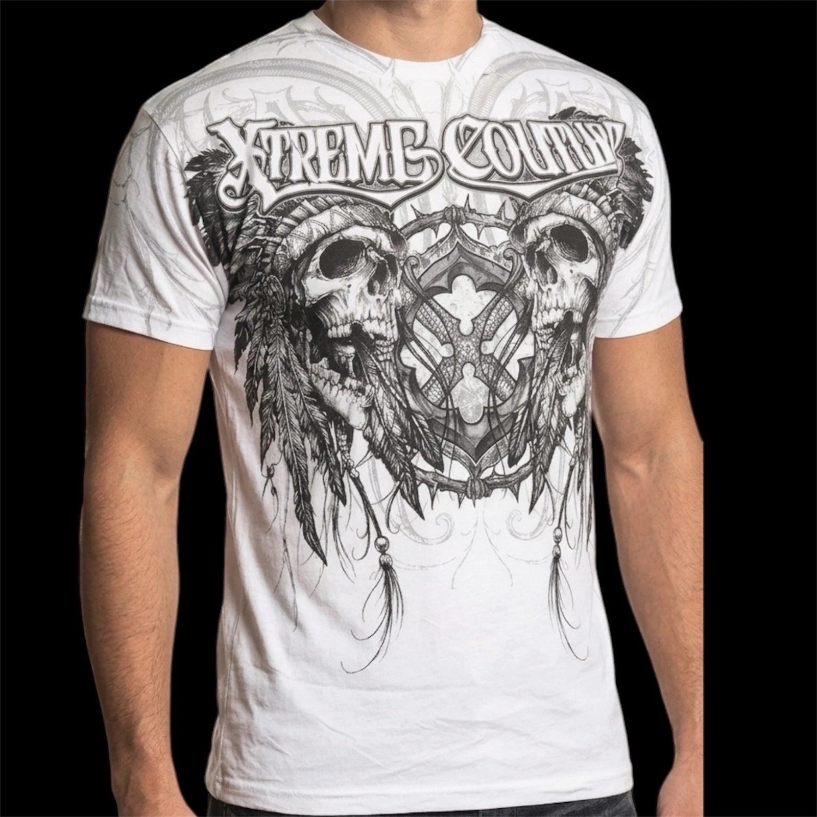 XTREME COUTURE by AFFLICTION White DESTINY Short Sleeve Slim Fit T-shirt NWT