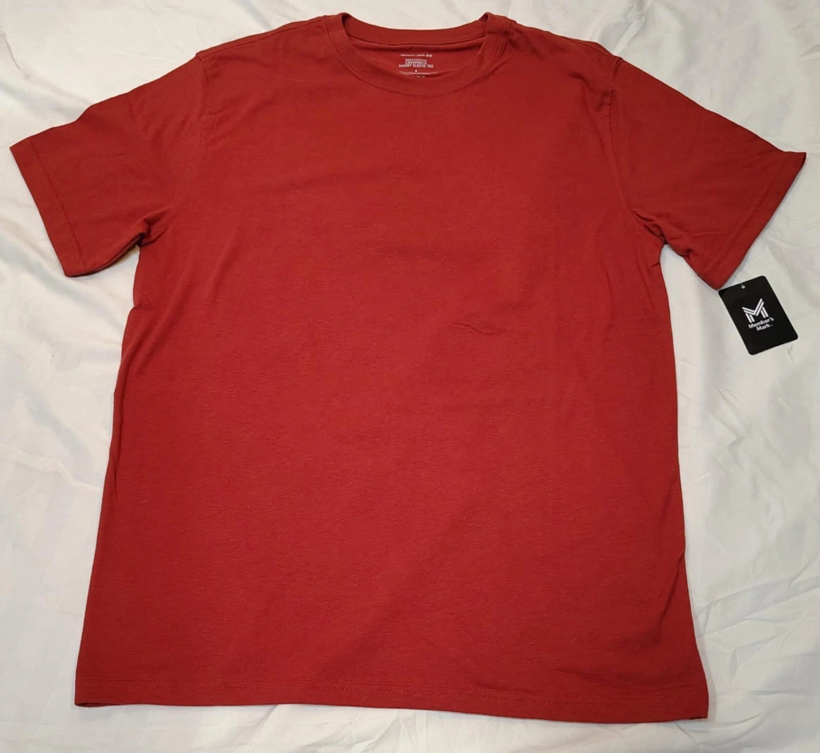 Member's Mark Men's Essential Crew Neck Short Sleeve Tee Red Mark Small