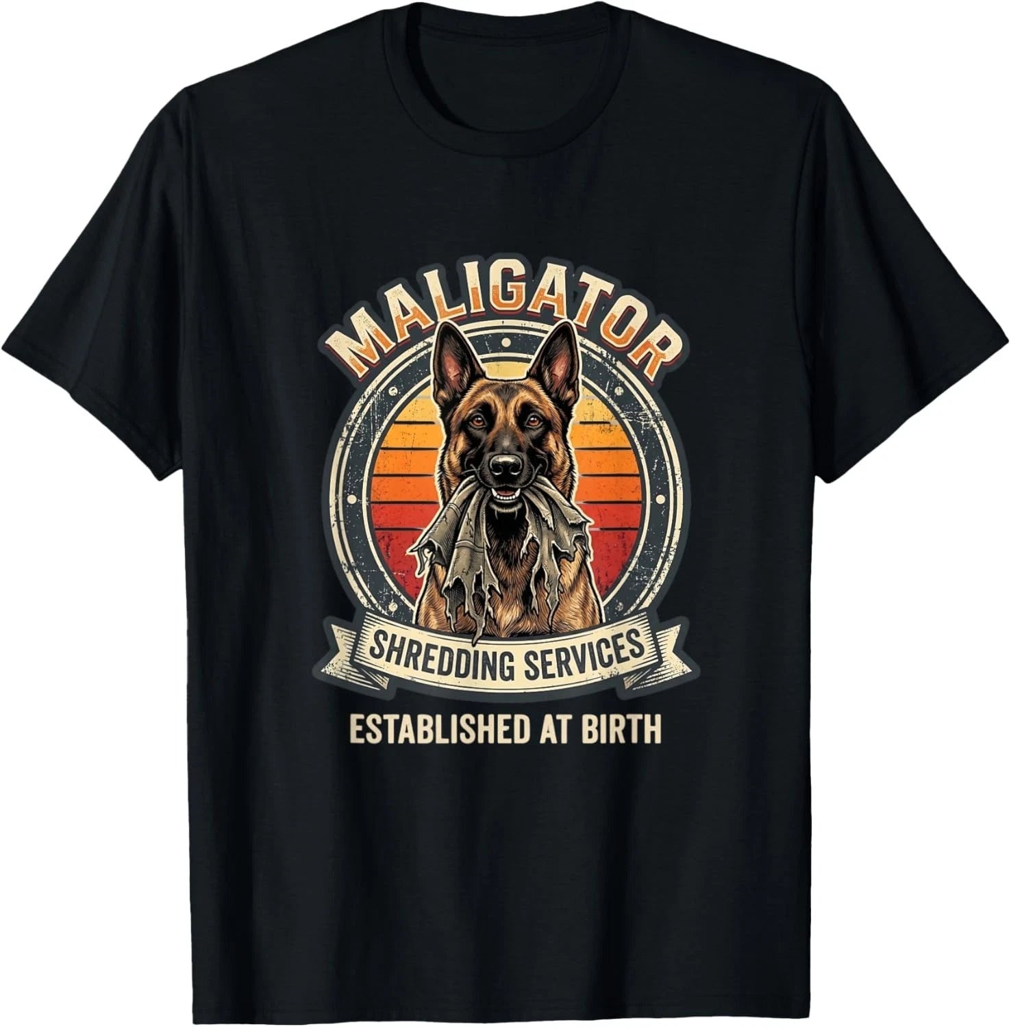 Maligator Shredding Services Belgian Malinois Funny Dog Lover Tee Shirt Gifts