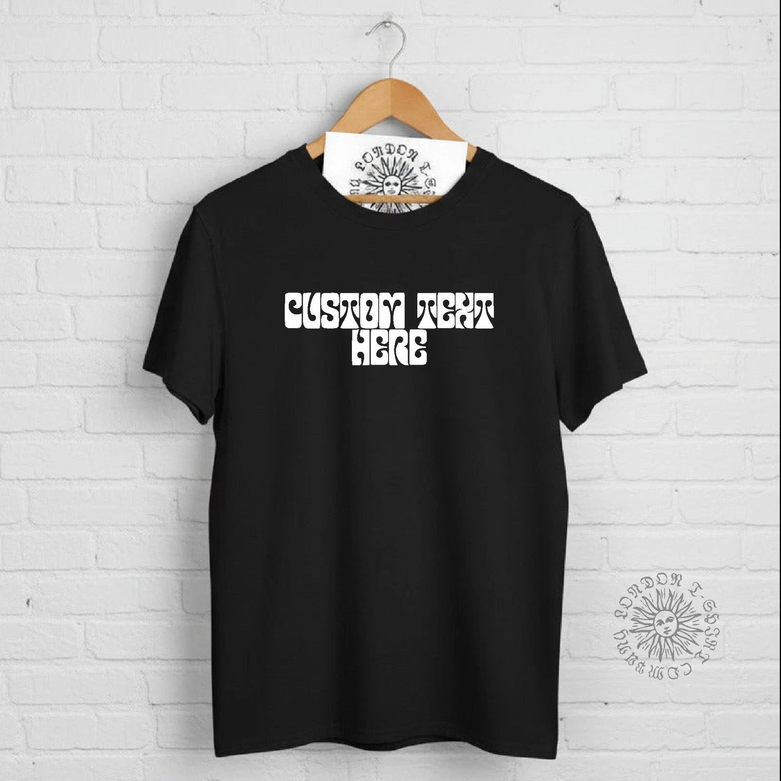 Custom Psychedelic Font T-Shirt - Add Your Text, 60s, Retro, Various Colours