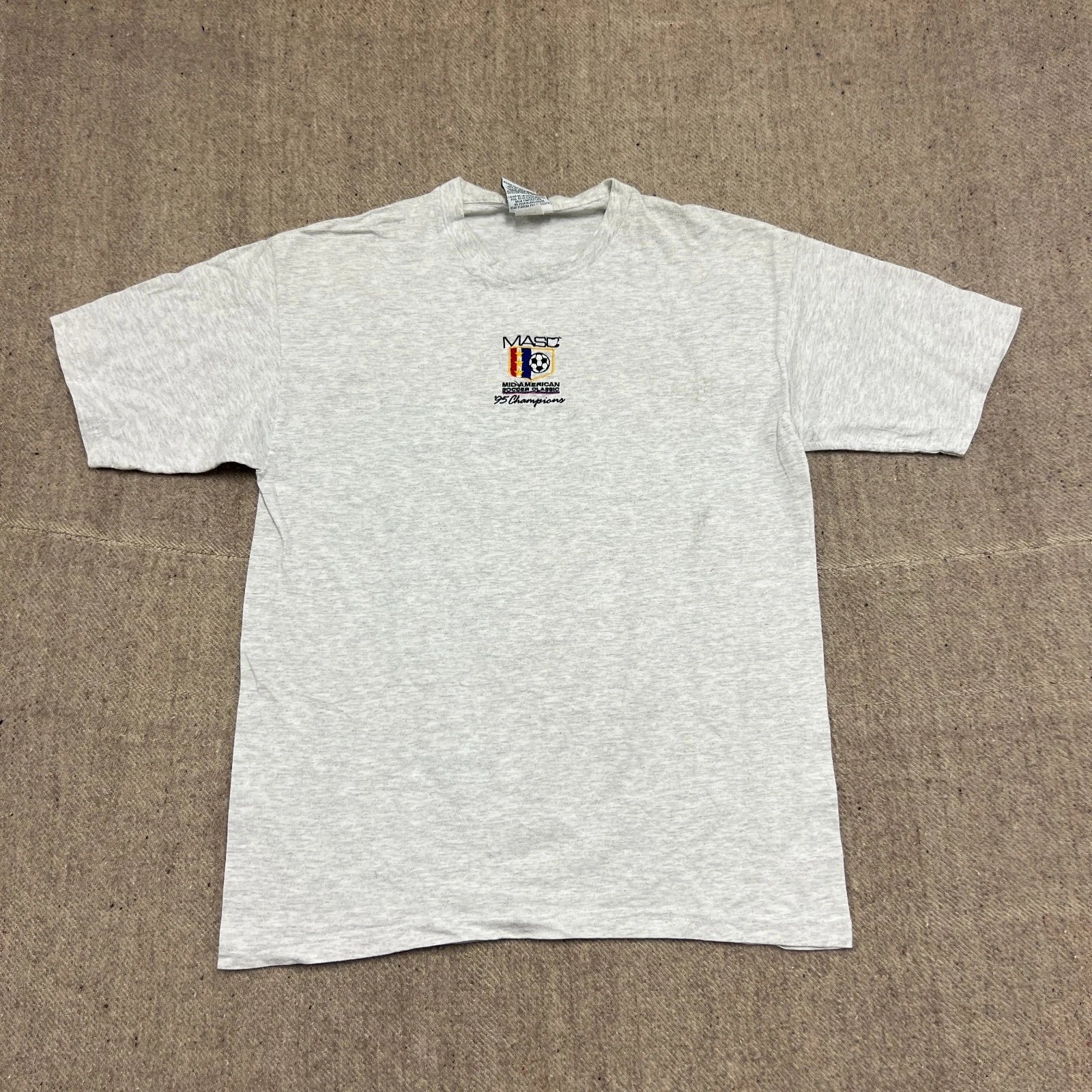 Vintage Mid America Soccer Classic Shirt Mens Medium Gray 1990s Adidas