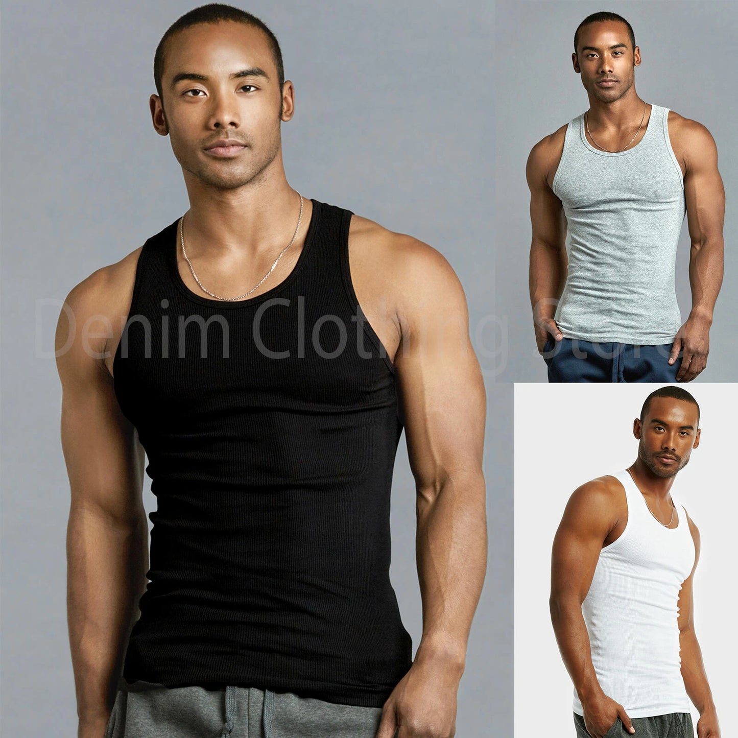 4XL-5XL Men's A-Shirt 6 Pack Lot Tank Top Cotton Wife Beater Ribbed Undershirt