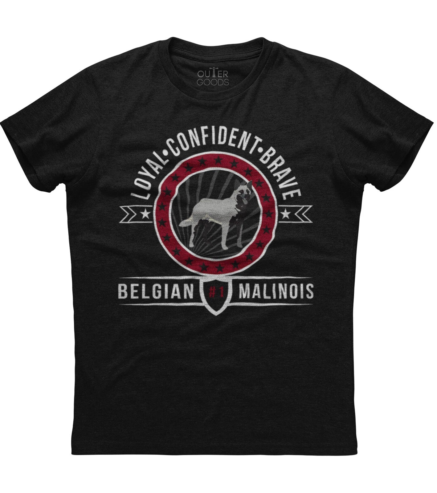Loyal Confident Belgian Malinois Mens Short Sleeve New Cotton Black T-shirt