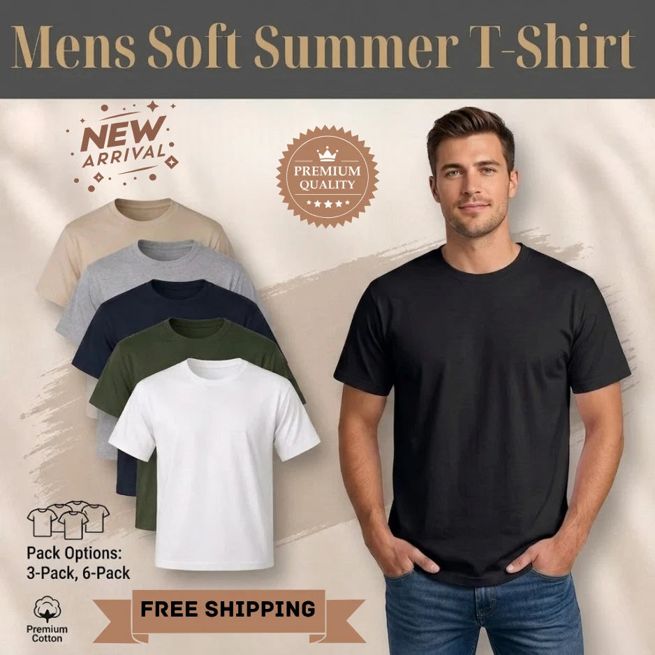 6 Pack&3 Pack Plain Blank Mens Mans Cotton Tee Shirt Tshirt Value T-Shirt