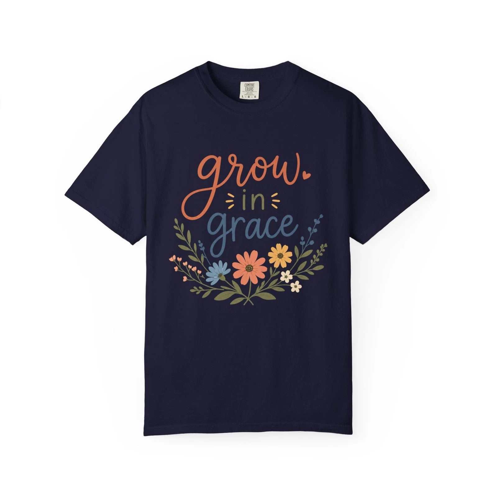 Grow in Grace Floral Design T-shirt | Inspirational Scripture Tee