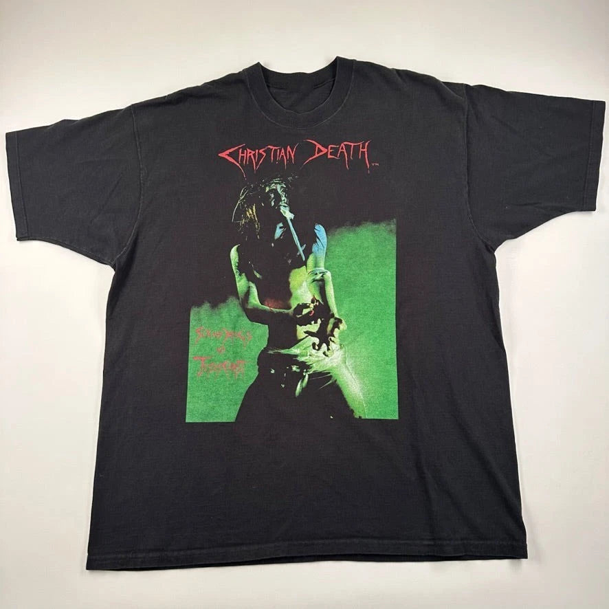 Christian Death "Sex Dr8gs & Jesus Christ" Vintage T-Shirt 90S Rare Wow! Reprint
