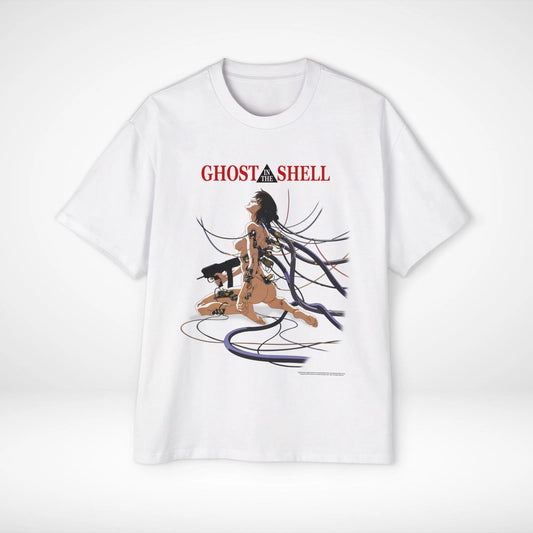 Men's Heavy Oversized Tee Ghost in a Shell Print Vintage Style