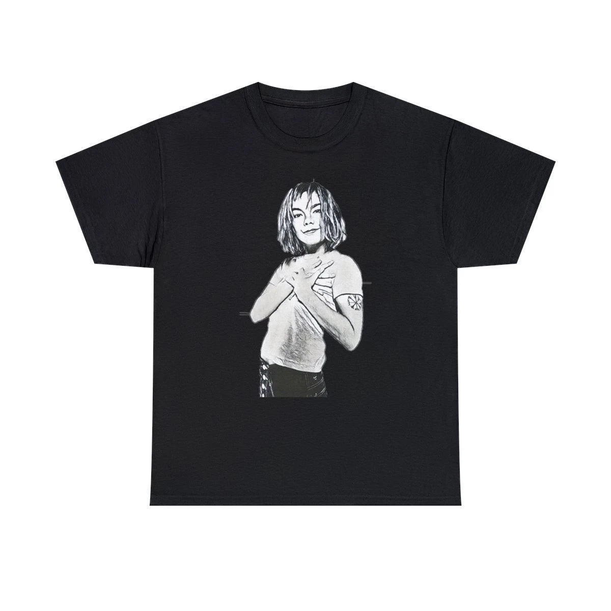 Bjork Guðmundsdóttir Art Graphic Print Short Sleeve Unisex Heavy Cotton T-Shirt