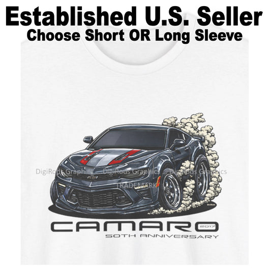 DigiRods Chevy Camaro 2017 50th Anniversary Model Cartoon Car T Shirt