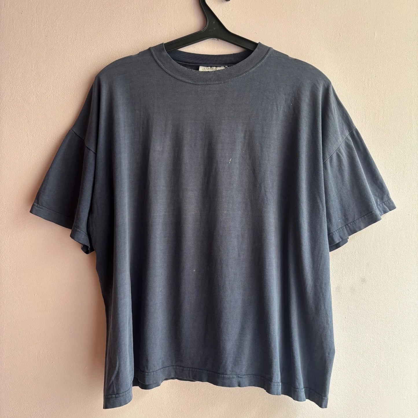Vintage Human Race Faded Navy Blank T-Shirt Boxy XL Distressed 90s