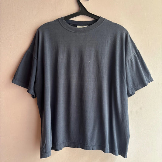Vintage Human Race Faded Navy Blank T-Shirt Boxy XL Distressed 90s
