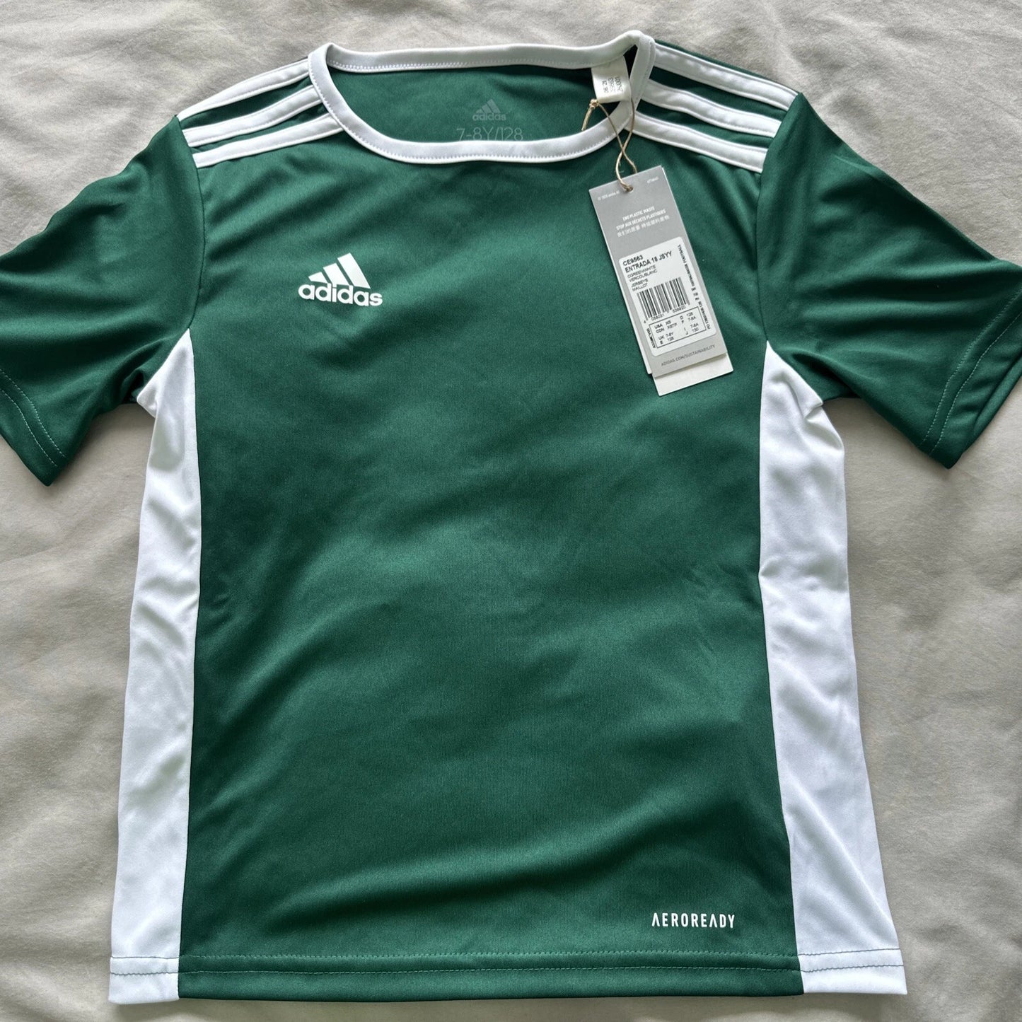 Adidas kid's Entrada 18 Football Jersey Soccer T Shirt Climalite Sports Gym Top