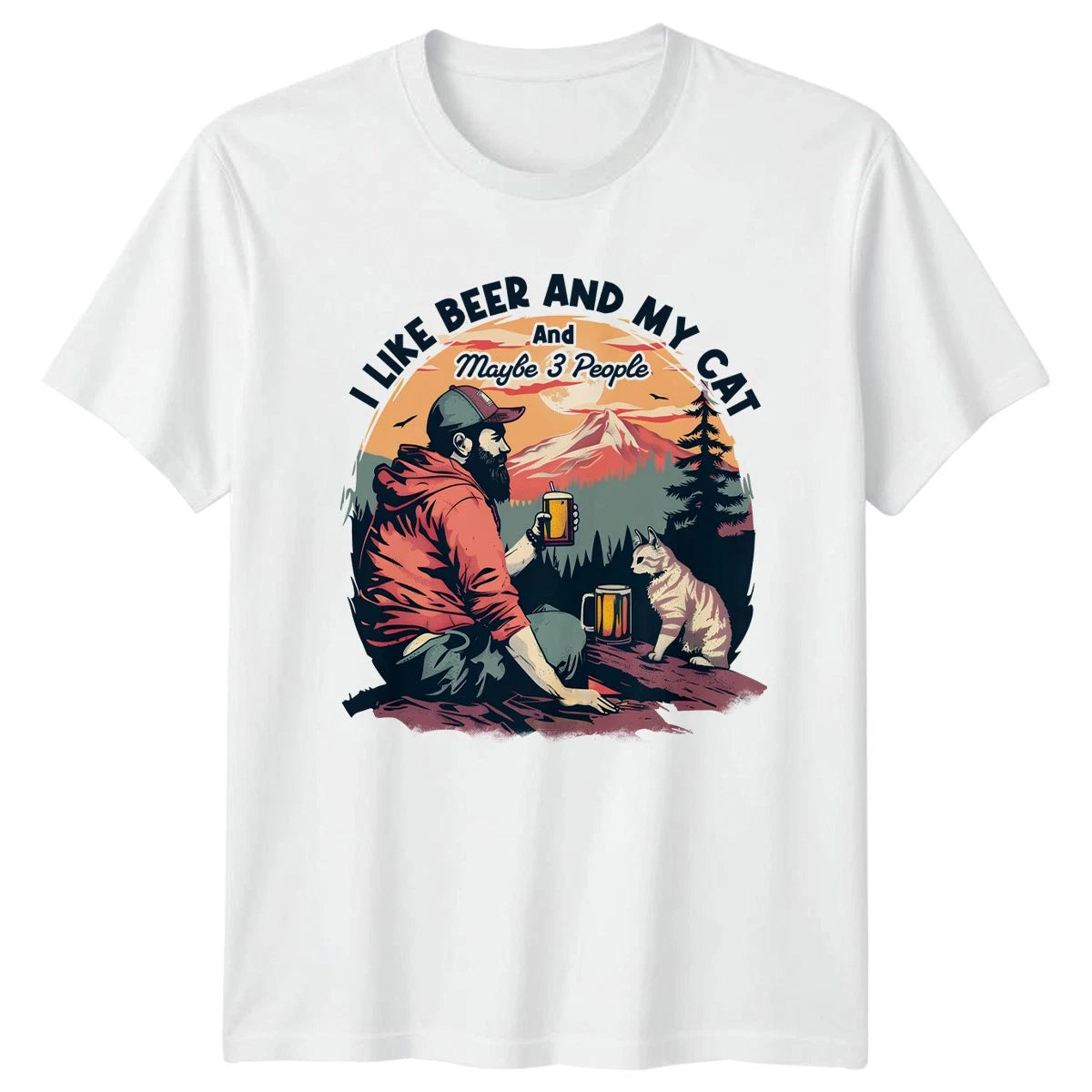 I Like Beer And My Cat Mens T-Shirt Beer Lover Cat Fathers Day Gift