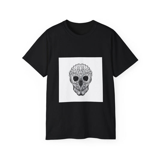 Skull Crane Demon Horns Stars Universe | Custom Graphic T-Shirt