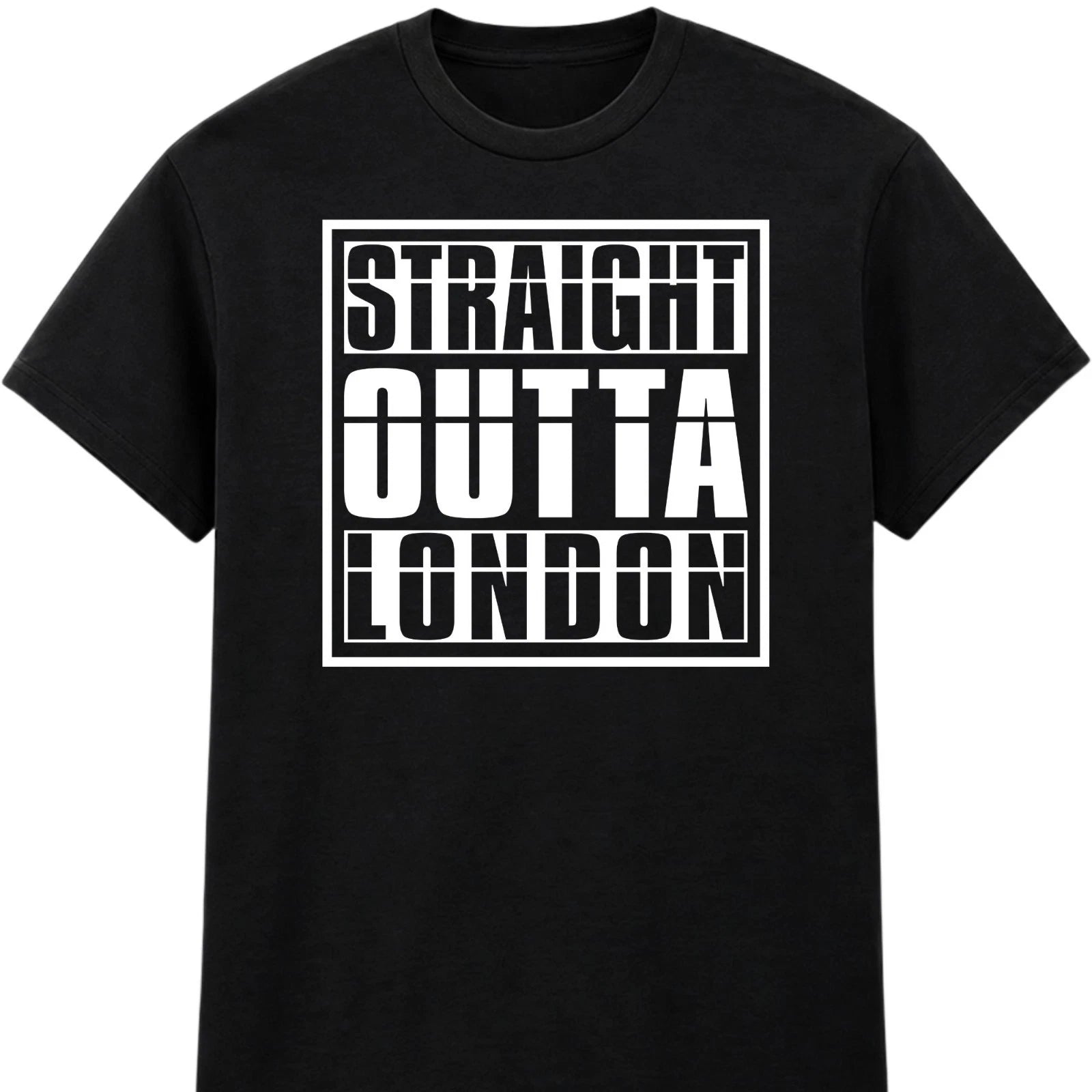 Personalised Straight Outta T Shirt Custom Name Funny Gift Birthday Xmas Tops